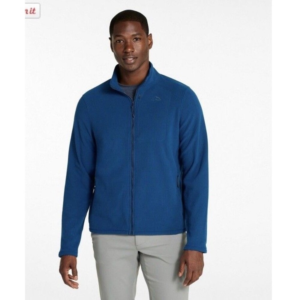 L.L. Bean Pathfinder Performance Fleece Jacket Full Zip‎ Blue Mens Size LG Tall - Picture 2 of 12